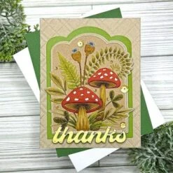 Scallop Labels And Tag Etched Dies From The Sealed 3D Botanical Collection -Woodland Scenics Shop KristinSluhan MushroomsFromMetoYouE3d 084 front