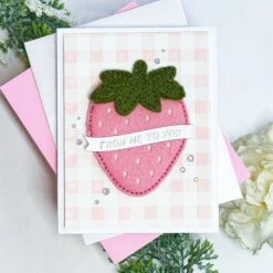 Felt Berry Blossom Etched Dies From The Summer Felt Stitch & Create Collection By Nichol Spohr -Woodland Scenics Shop Kristin Sluhan 6 10 Felt Berry Blossom card