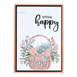 Lisa Horton Crafts Special Edition Sage Green Platinum SIX Die Cutting & Embossing Machine -Woodland Scenics Shop LHCAS160 Lisa Horton Basket of Love Layering Stencils Project 1