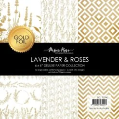 Paper Rose - Gold Foil Lavender & Roses 6x6 Deluxe Paper Collection