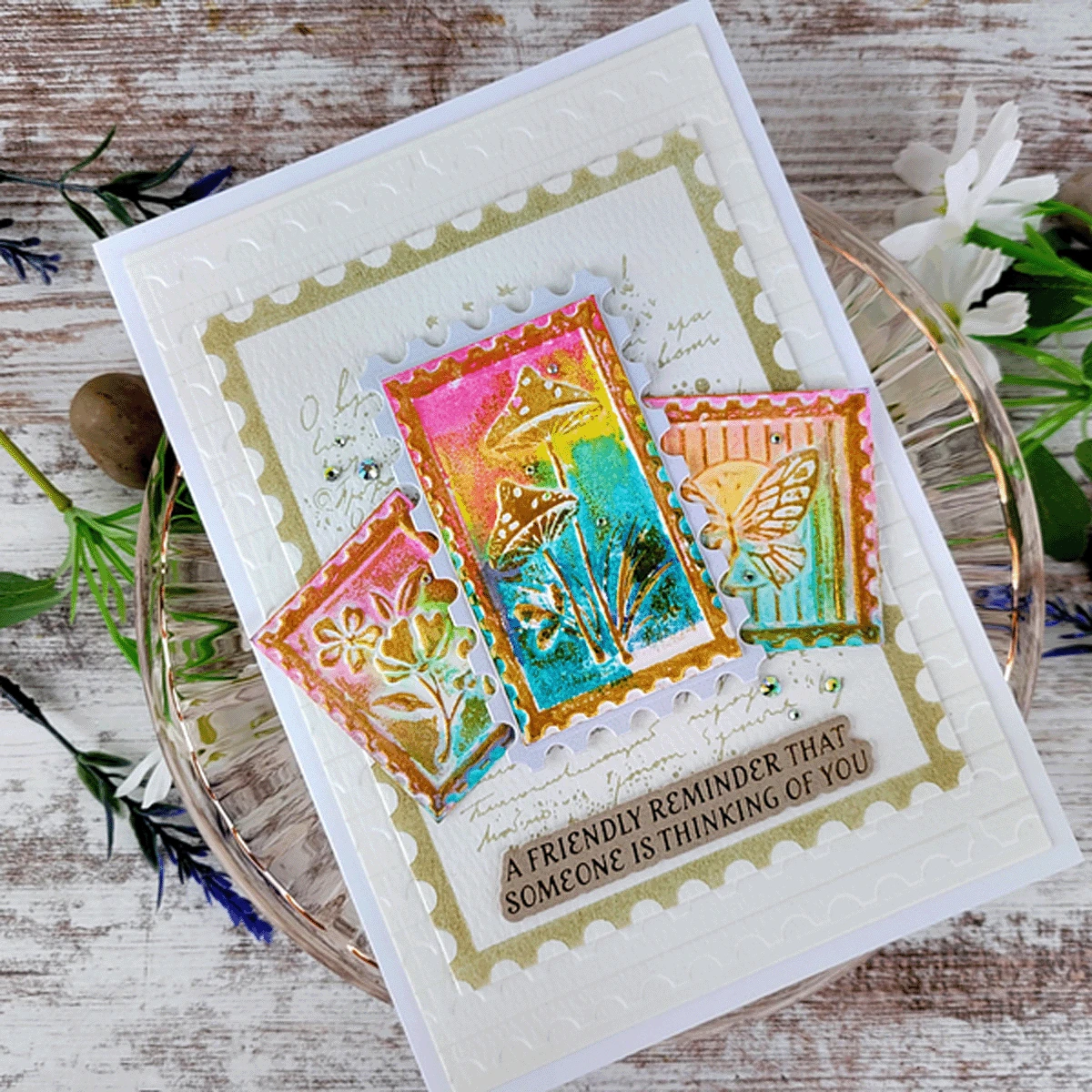 Postage Mosaic -3D Embossing Folder Of The Month 6 Postage Mosaic -3D Embossing Folder Of The Month - Image 6