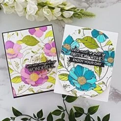 Cosmos Backdrop Press Plate From The Pressed Posies Collection -Woodland Scenics Shop LisaTilson01 24BetterPressSpringCosmosBackdrop1