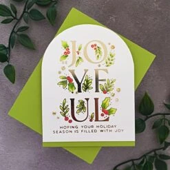 Joyful Glimmer Hot Foil Plate From The De-Light-Ful Christmas Collection By Yana Smakula -Woodland Scenics Shop LisaTilson07 23YanasDelightfulChristmasBeJoyful1