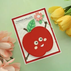 Felt Cheeky Apple Etched Dies From The Summer Felt Stitch & Create Collection By Nichol Spohr -Woodland Scenics Shop Lorena Wakefield CHEEKY APPLE JUNE2025