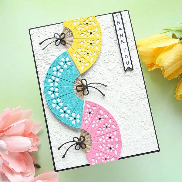 Floral Fans 3D Embossing Folder From The Spring In Kyoto Collection By Alex Syberia Designs 2 Floral Fans 3D Embossing Folder From The Spring In Kyoto Collection By Alex Syberia Designs - Image 2