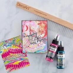DecoArt - Tropical Waters Water Marbling Acrylic Paint Set -Woodland Scenics Shop MarblingSecondGeneration