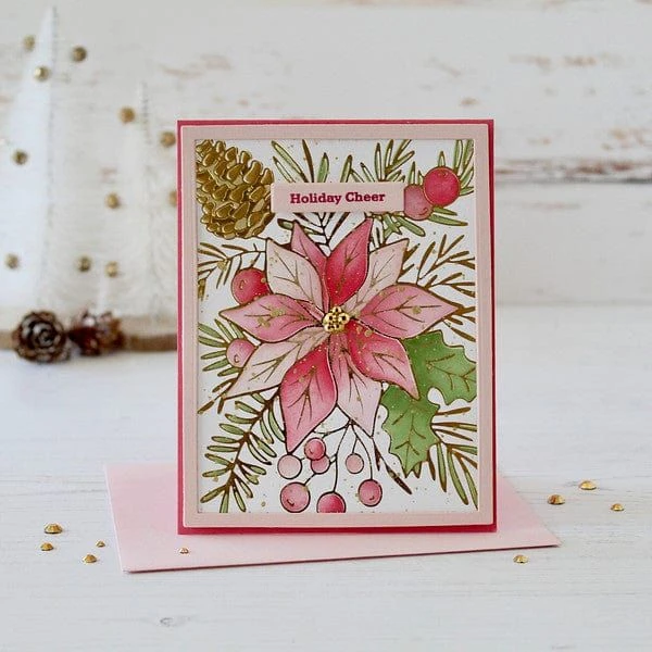 Full Bloom Poinsettia Glimmer Hot Foil Plate And Stencil Bundle From The Glimmer For The Holidays Collection 7 Full Bloom Poinsettia Glimmer Hot Foil Plate And Stencil Bundle From The Glimmer For The Holidays Collection - Image 7