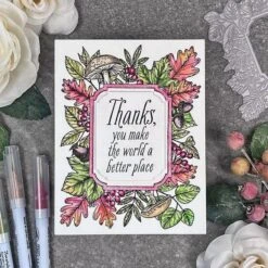 Autumn Thanks Frame Press Plate From The BetterPress Autumn Collection -Woodland Scenics Shop Michelle Woerner 7 23 BetterPress Fall 1 wm