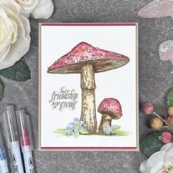 Mushroom Duo Press Plate & Die Set From The BetterPress Autumn Collection -Woodland Scenics Shop Michelle Woerner 7 23 BetterPress Fall 2