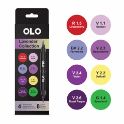 OLO Lavender Alcohol Markers - 8 Colors 4pc. Set 4