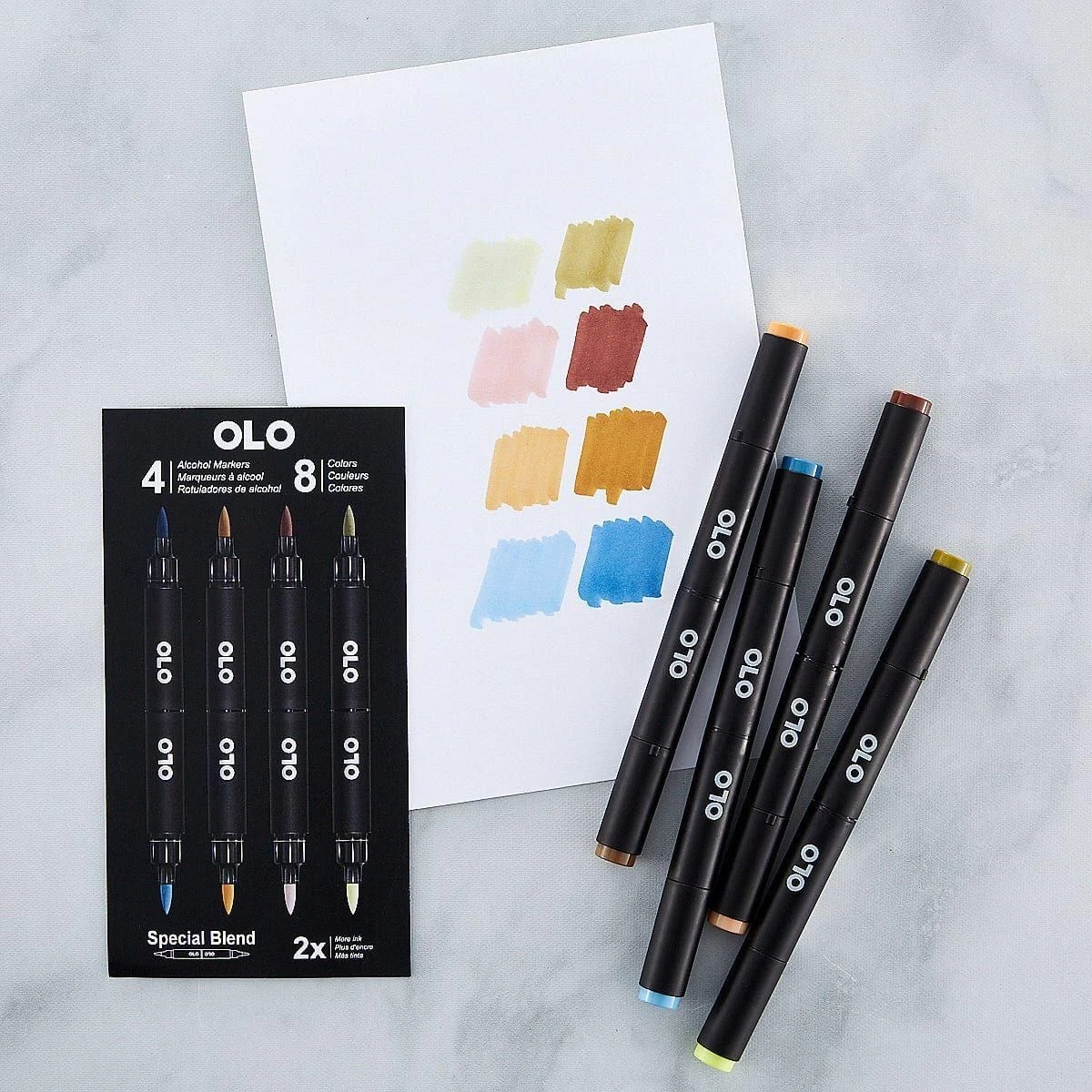 OLO Special Blend Alcohol Markers Set - 8 Colors 4pc. 1 OLO Special Blend Alcohol Markers Set - 8 Colors 4pc.