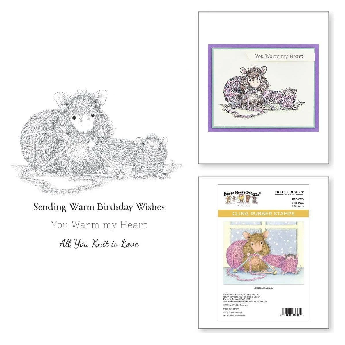 Knit One Cling Rubber Stamps From The House-Mouse Winter Collection 1 Knit One Cling Rubber Stamps From The House-Mouse Winter Collection