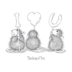 We Heart You Cling Rubber Stamps From The House-Mouse Winter Collection -Woodland Scenics Shop RSC 021 House Mouse Winter We Heart You Color