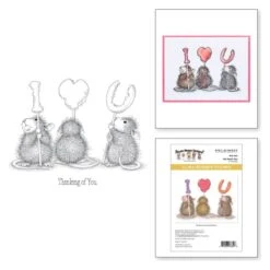 We Heart You Cling Rubber Stamps From The House-Mouse Winter Collection