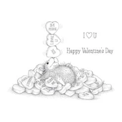 Candy Hearts Cling Rubber Stamps From The House-Mouse Winter Collection -Woodland Scenics Shop RSC 022 House Mouse Winter Candy Hearts Color