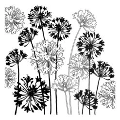 Stampendous Agapanthus Cling Rubber Stamp Set From The Beautiful Backgrounds Collection -Woodland Scenics Shop RSC 033 BeautifulBackgroundsStampendous Agapanthus Color