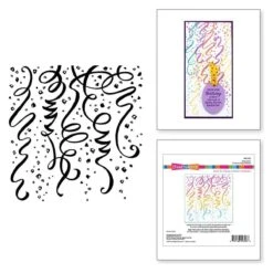 Stampendous Streamers Cling Rubber Stamp Set From The Beautiful Backgrounds Collection