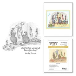 Merry Little Christmas Cling Rubber Stamp Set From The House-Mouse Holiday Friends Collection