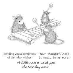 Music To My Ears Cling Rubber Stamp Set From The House-Mouse Rare Bloom Collection -Woodland Scenics Shop RSC 053 Rare Blooms House Mouse Music to My Ears Color