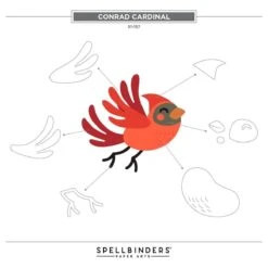 Conrad Cardinal Etched Dies From The Dancin' Christmas Friends Collection -Woodland Scenics Shop S1 157 ConradCardinal