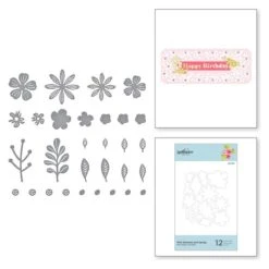 Mini Blooms And Sprigs Etched Dies From The Slimline Collection