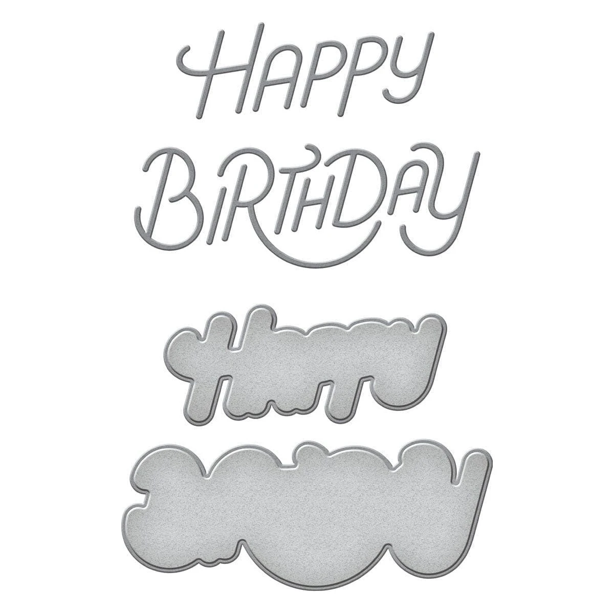 Stylized Happy Birthday Etched Dies From The Birthday Celebrations Collection 3 Stylized Happy Birthday Etched Dies From The Birthday Celebrations Collection - Image 3