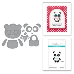 Dancin' Birthday Panda Etched Dies From The Monster Birthday Collection