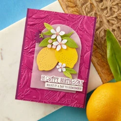 Lemon Fresco 3D Embossing Folder From The La Dolce Vita Collection -Woodland Scenics Shop S2 445 La Dolce Vita Citrus Spritz Project 2 27947cd9 7a38 4a35 872a 5dece59e5a52