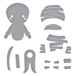 Dancin' Mummy Etched Dies From The Boo Dance Party Collection -Woodland Scenics Shop S3 466 Boo Party Spellbinders Dancin Mummy Color