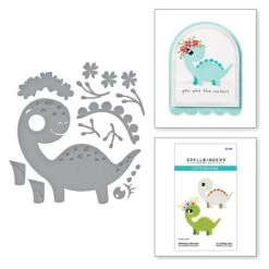 Birthday Dinosaur Etched Dies From The Monster Birthday Collection