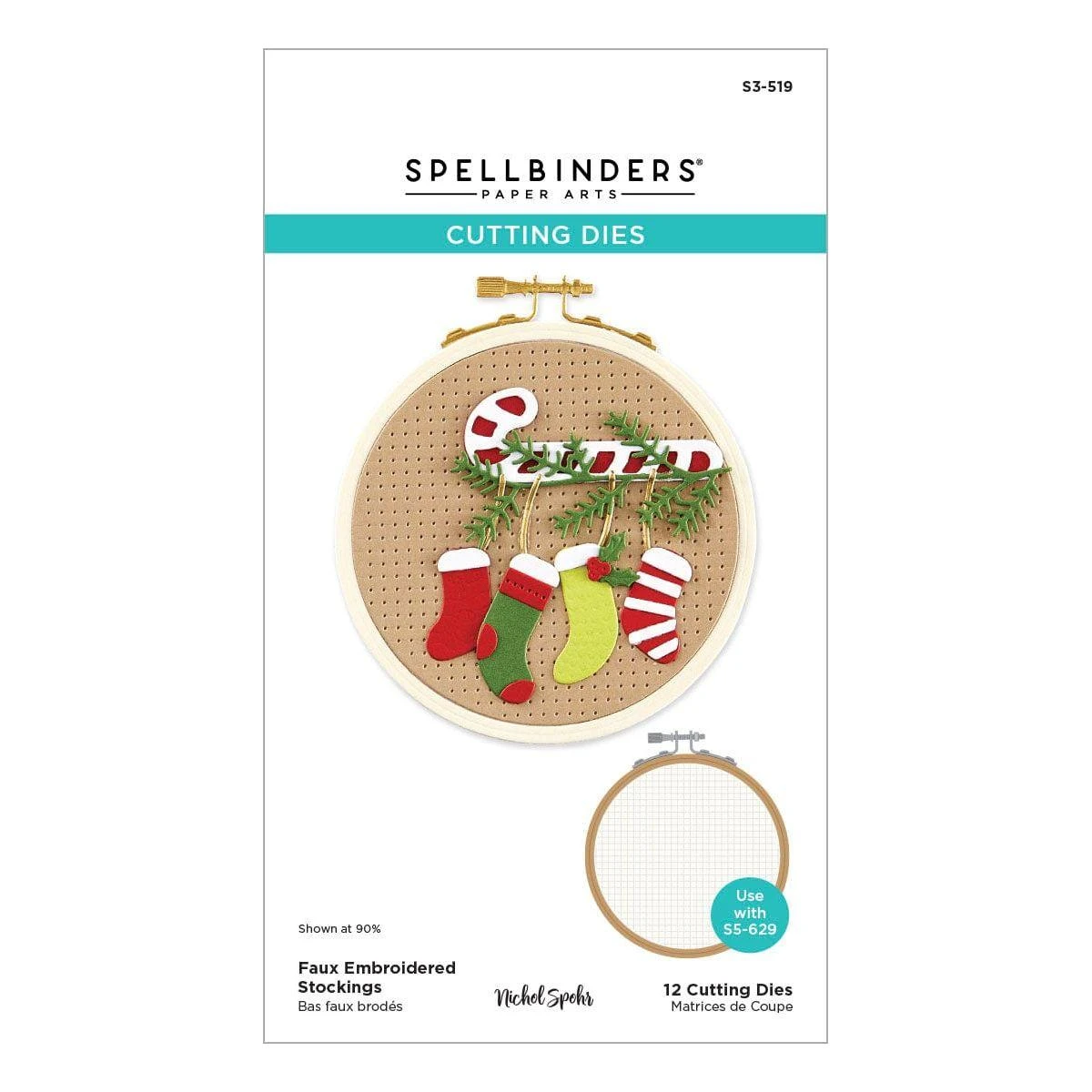 Faux Embroidered Stockings Etched Dies From The Nichol's Needlework Collection By Nichol Spohr 6 Faux Embroidered Stockings Etched Dies From The Nichol's Needlework Collection By Nichol Spohr - Image 6