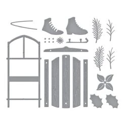 Winter Welcome Sled Etched Dies From The Celebrate The Season Collection 10 Winter Welcome Sled Etched Dies From The Celebrate The Season Collection -Woodland Scenics Shop S4 1219 Celebrate the Season Welcome Winter Sled Color
