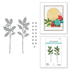 Sealed Holly Sprigs Etched Dies From Sealed For The Holidays Collection