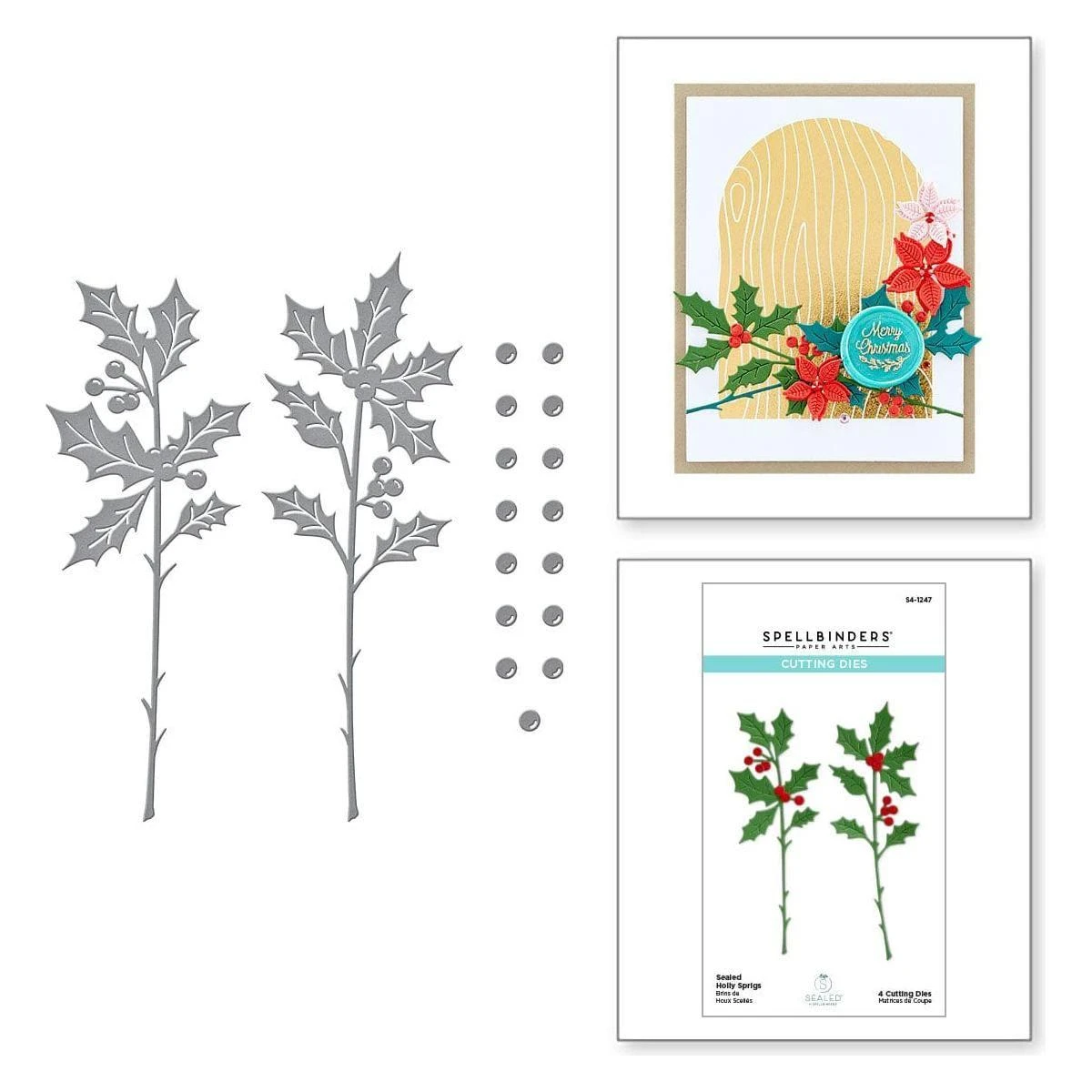 Sealed Holly Sprigs Etched Dies From Sealed For The Holidays Collection 1 Sealed Holly Sprigs Etched Dies From Sealed For The Holidays Collection