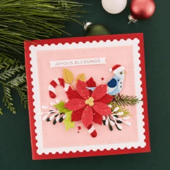 Christmas Bird Poinsettia Etched Dies From The Classic Christmas Collection -Woodland Scenics Shop S4 1292