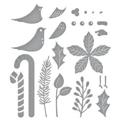 Christmas Bird Poinsettia Etched Dies From The Classic Christmas Collection -Woodland Scenics Shop S4 1292 Classic Christmas Christmas Bird Poinsettia Color