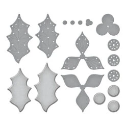 Stitched Poinsettia & Holly Etched Dies From The Stitched For Christmas Collection -Woodland Scenics Shop S4 1299 Stitched for Christmas Stitched Poinsettia Holly Color