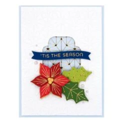 Stitched Poinsettia & Holly Etched Dies From The Stitched For Christmas Collection -Woodland Scenics Shop S4 1299 Stitched for Christmas Stitched Poinsettia Holly Project