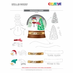 Snowman Scene Etched Dies From The Simon's Snow Globes Collection By Simon Hurley -Woodland Scenics Shop S4 1324 SNOWMANSCENE