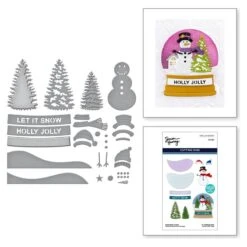 Snowman Scene Etched Dies From The Simon's Snow Globes Collection By Simon Hurley