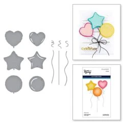 Mylar Balloons Etched Dies From The Birthday Bash Collection By Simon Hurley