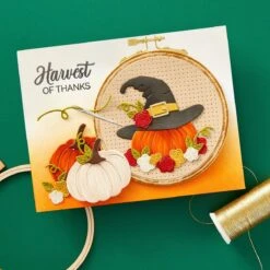 Faux Embroidered Pumpkin Etched Dies From The Nichol's Needlework Collection By Nichol Spohr -Woodland Scenics Shop S4 1357
