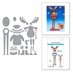 Dancin' Moose Klondike Etched Dies From The Dancin' Christmas Friends Collection