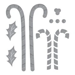 Candy Canes And Holly Etched Dies From The Home For The Holidays Collection -Woodland Scenics Shop S4 1373 Home for the Holidays Candy Canes Holly Color