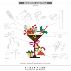 Christmas Cocktails Etched Dies From The Happy Hour Collection -Woodland Scenics Shop S4 1374 Happy Hour Christmas Cocktails Assembly