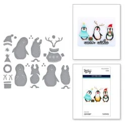 Playful Penguins Etched Dies From The Let It Snow Collection By Simon Hurley