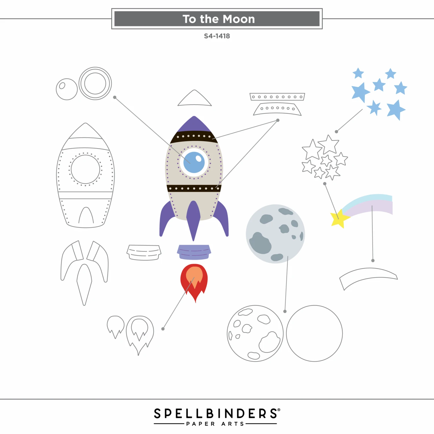 To The Moon Etched Dies From The Simon's Space Adventure Collection By Simon Hurley 11 To The Moon Etched Dies From The Simon's Space Adventure Collection By Simon Hurley - Image 11