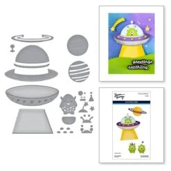 UFO Friend Etched Dies From The Simon's Space Adventure Collection By Simon Hurley