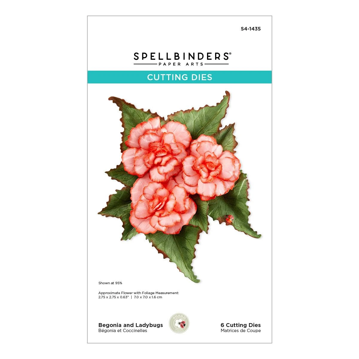 Begonia And Ladybugs Etched Dies From The Summer Solstice Garden Collection By Susan Tierney-Cockburn 7 Begonia And Ladybugs Etched Dies From The Summer Solstice Garden Collection By Susan Tierney-Cockburn - Image 7