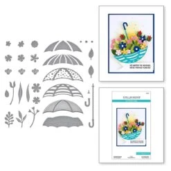 Umbrella Bloom Etched Dies From The Showered With Love Collection By Vicky Papaioannou